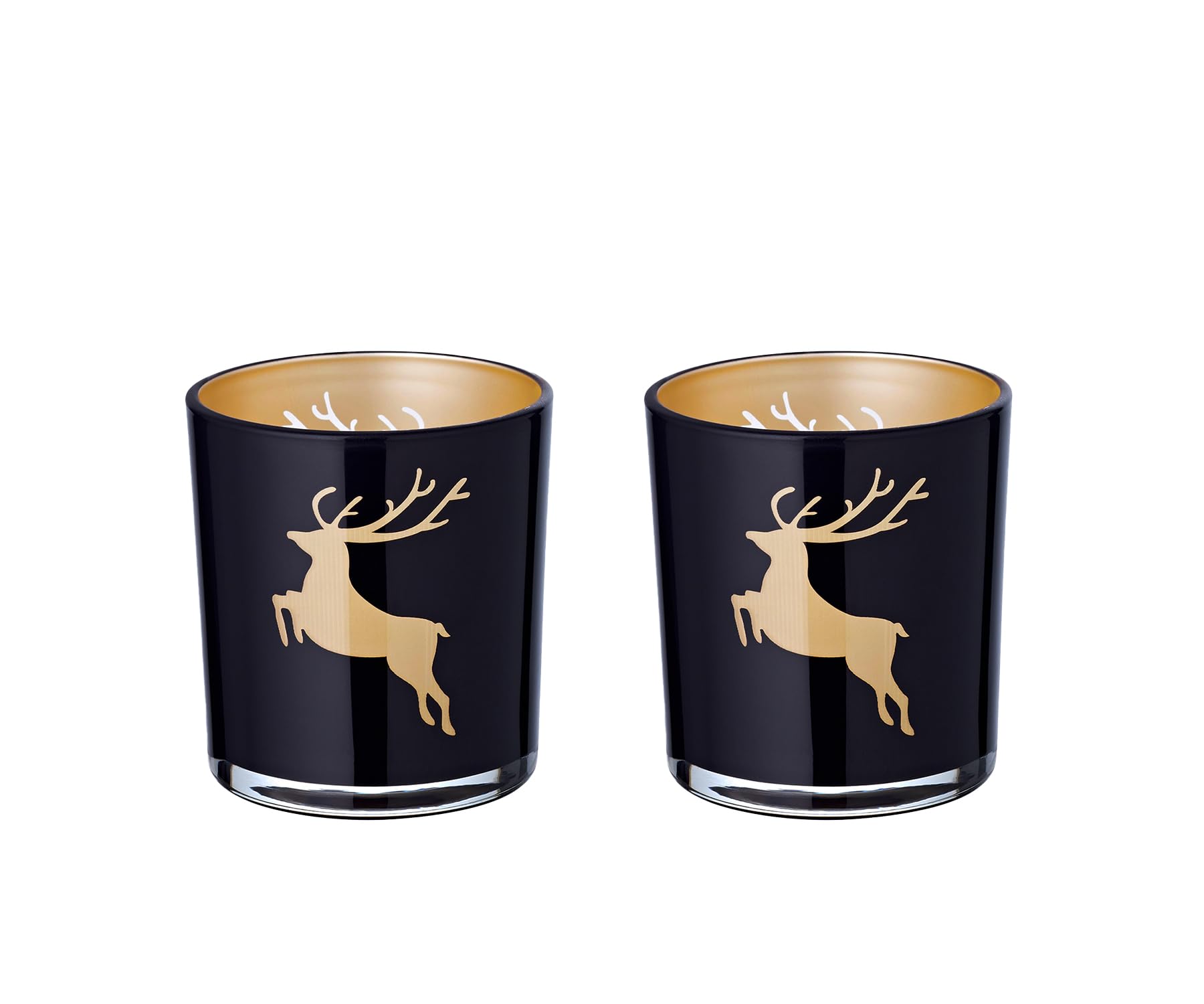 edzard-fancy-elsa-teelichtglas-2er-set-schwarz-gold-hirsch image 1