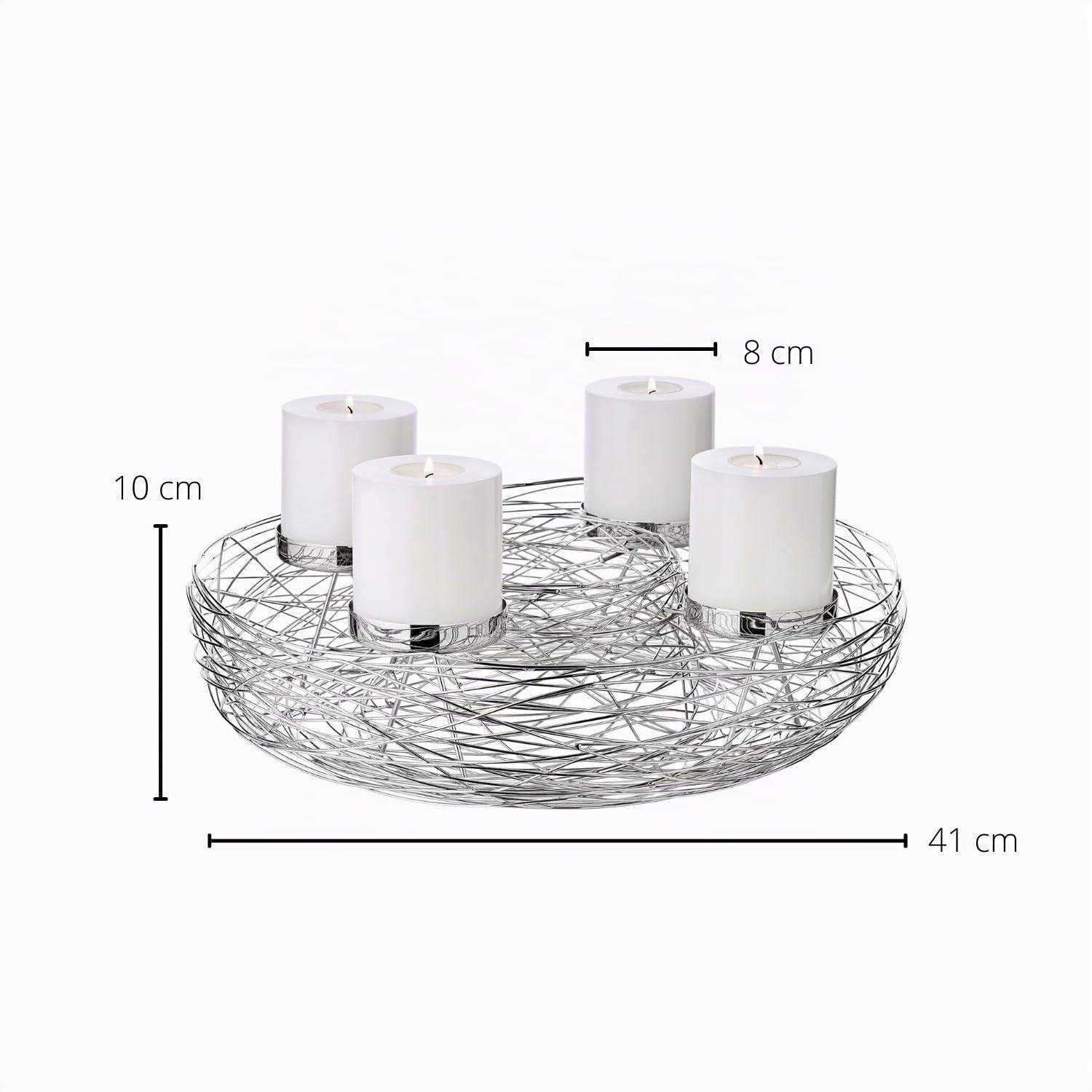 edzard-milano-laval-adventskranz-42-cm-silber-edelstahl image 4