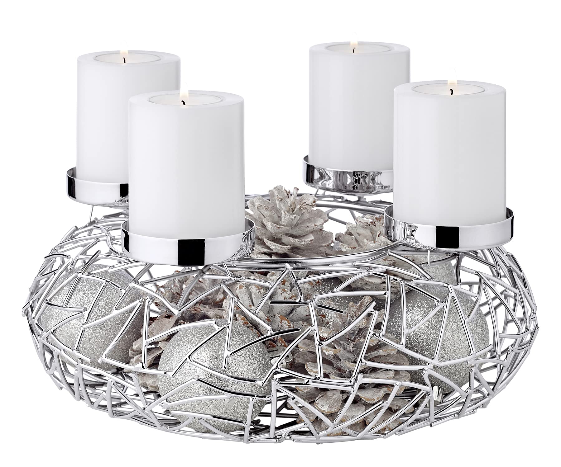 edzard-milano-adventskranz-28-cm-edelstahl-silber-f-r-stumpenkerzen image 3