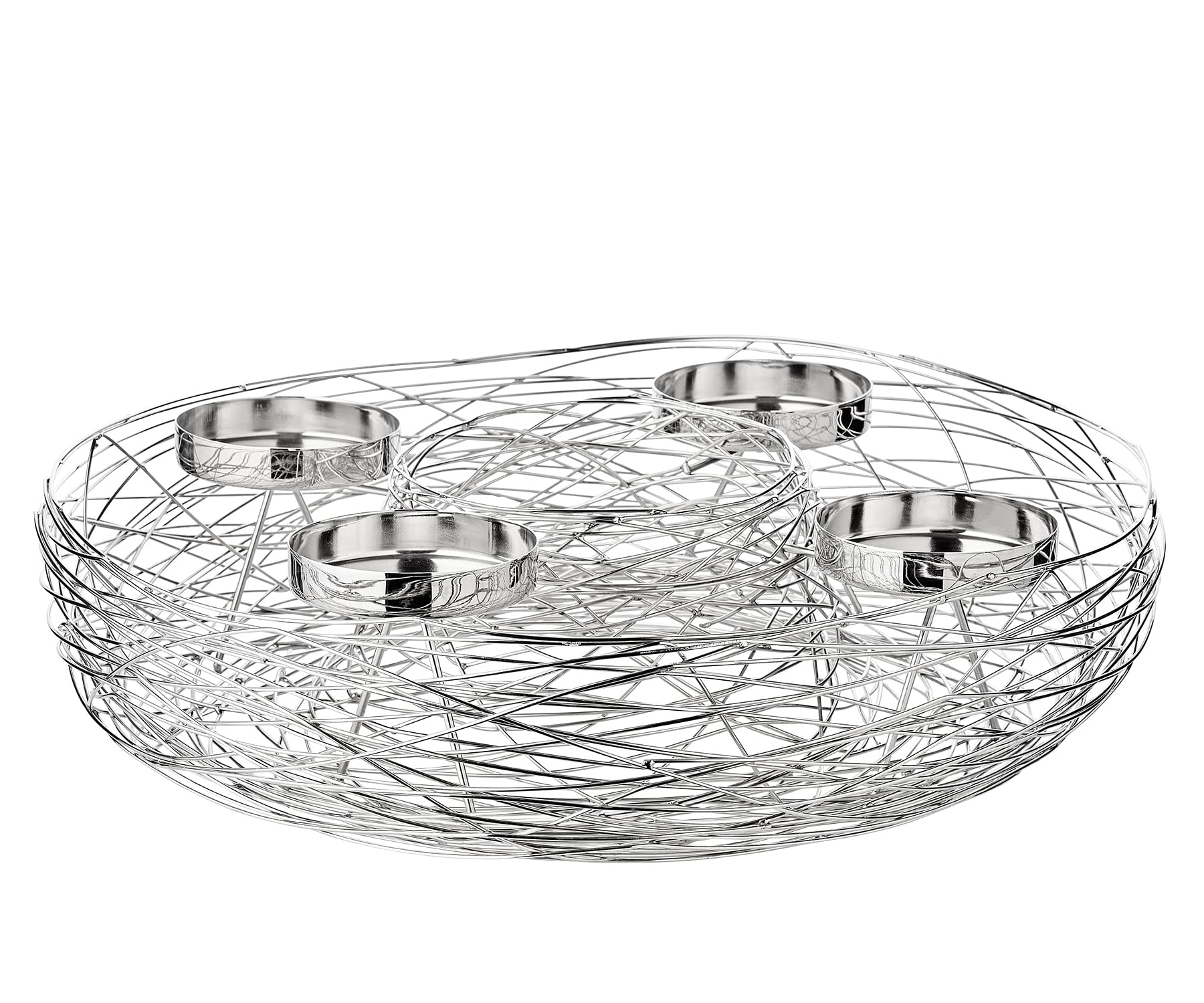 edzard-milano-laval-adventskranz-42-cm-silber-edelstahl image 2