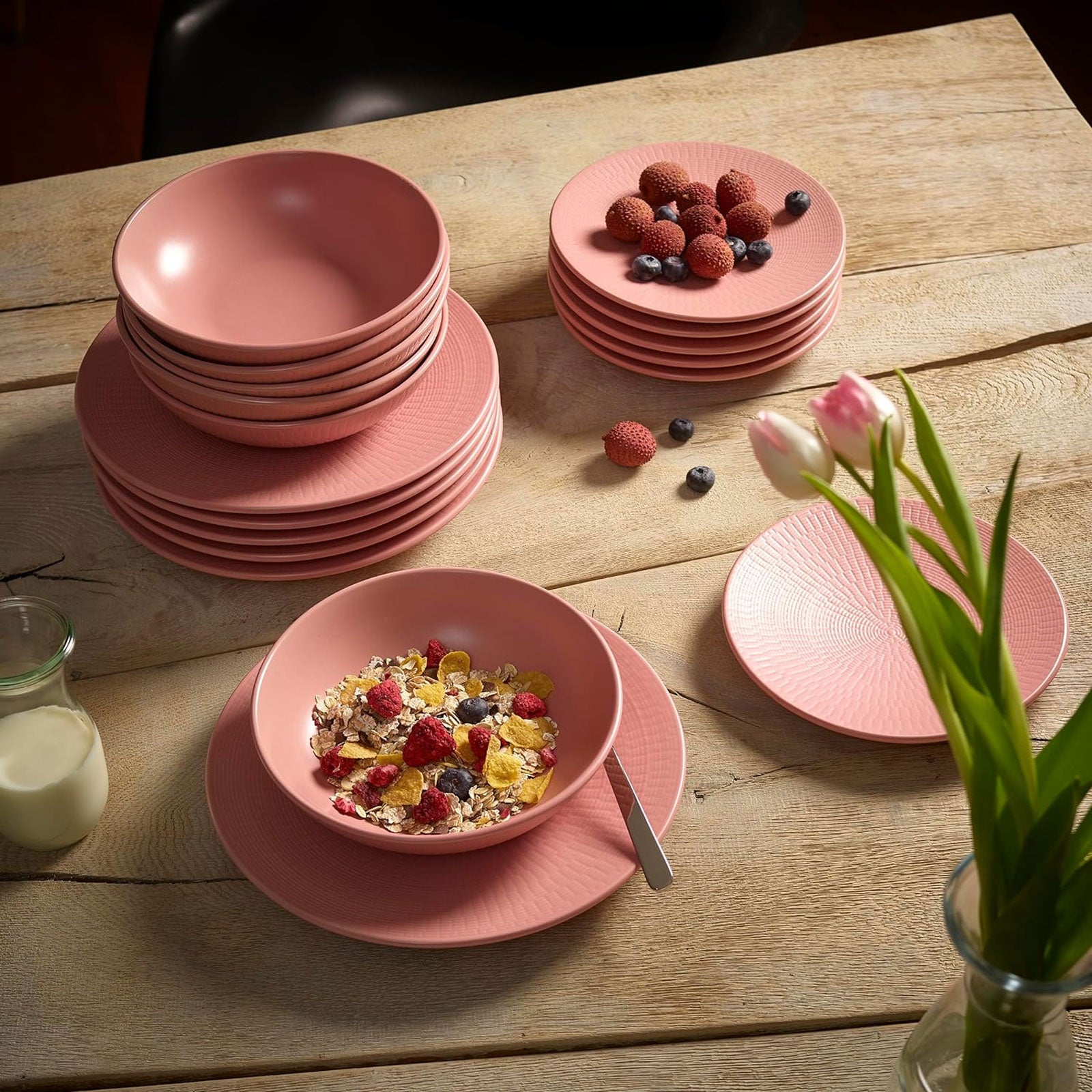 echtwerk-blanka-tafelservice-18tlg-stoneware-rosa-struktur image 5