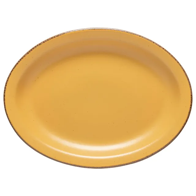 costa-nova-positano-ovale-servierplatte-steinzeug-gelb-matt image 1