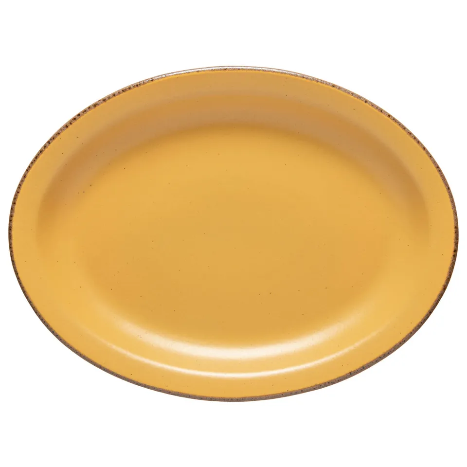 costa-nova-positano-ovale-servierplatte-steinzeug-gelb-matt image 1