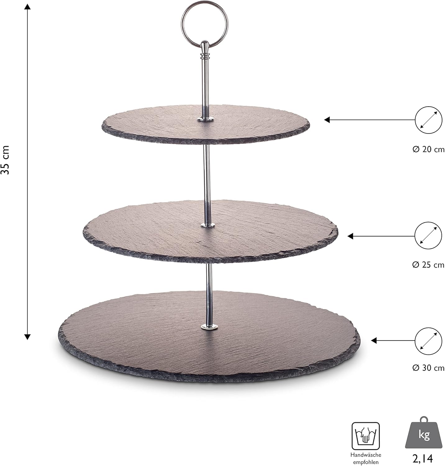 echtwerk-geschirr-etagere-3-st-ckig-schiefer-20-25-30-silber image 3