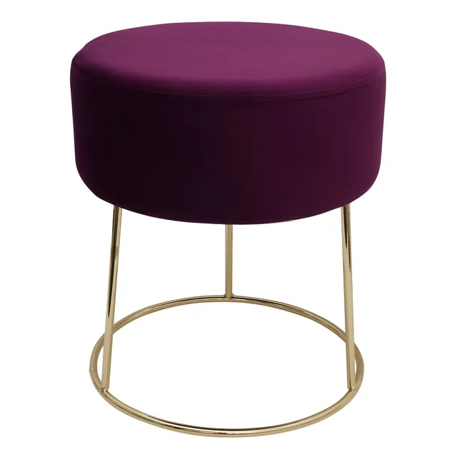 echtwerk-marylin-sitzhocker-samt-creme-mit-goldbeinen image 1