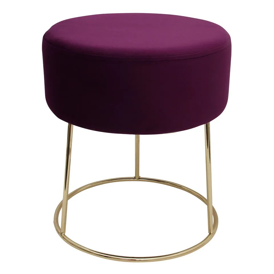 echtwerk-marylin-sitzhocker-samt-creme-mit-goldbeinen image 1