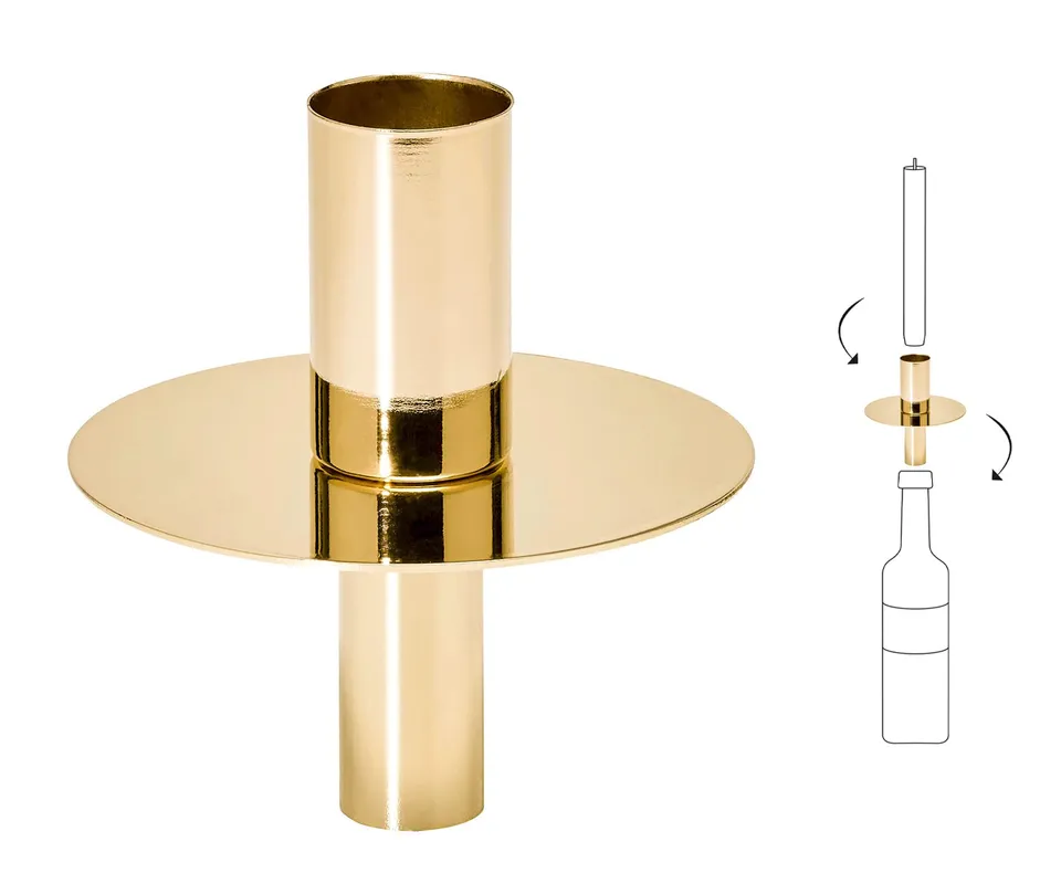 edzard-kingston-flaschenaufsatz-kerzen-gold-f-r-stabkerzen image 1