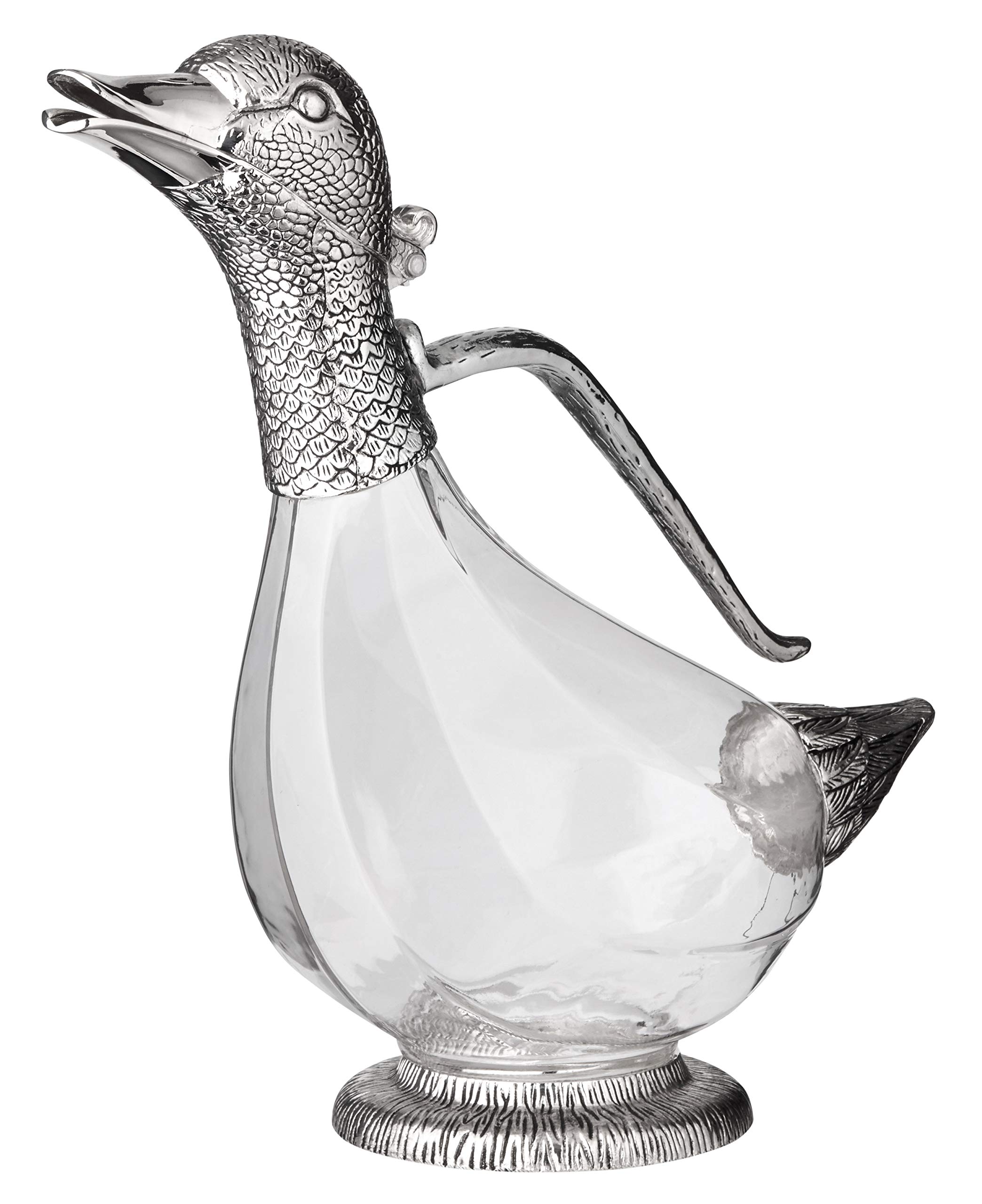 edzard-daisy-dekanter-ente-kristallglas-0-9-l-versilbert image 1