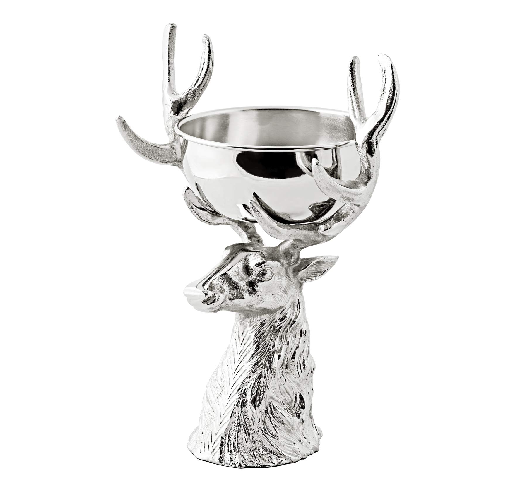 edzard-richard-schale-33-cm-aluminium-hirschkopf-silber-optik image 1