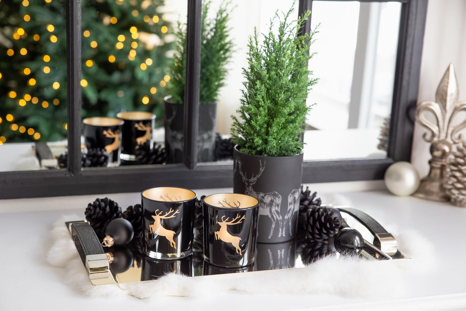 edzard-fancy-elsa-teelichtglas-2er-set-schwarz-gold-hirsch image 3