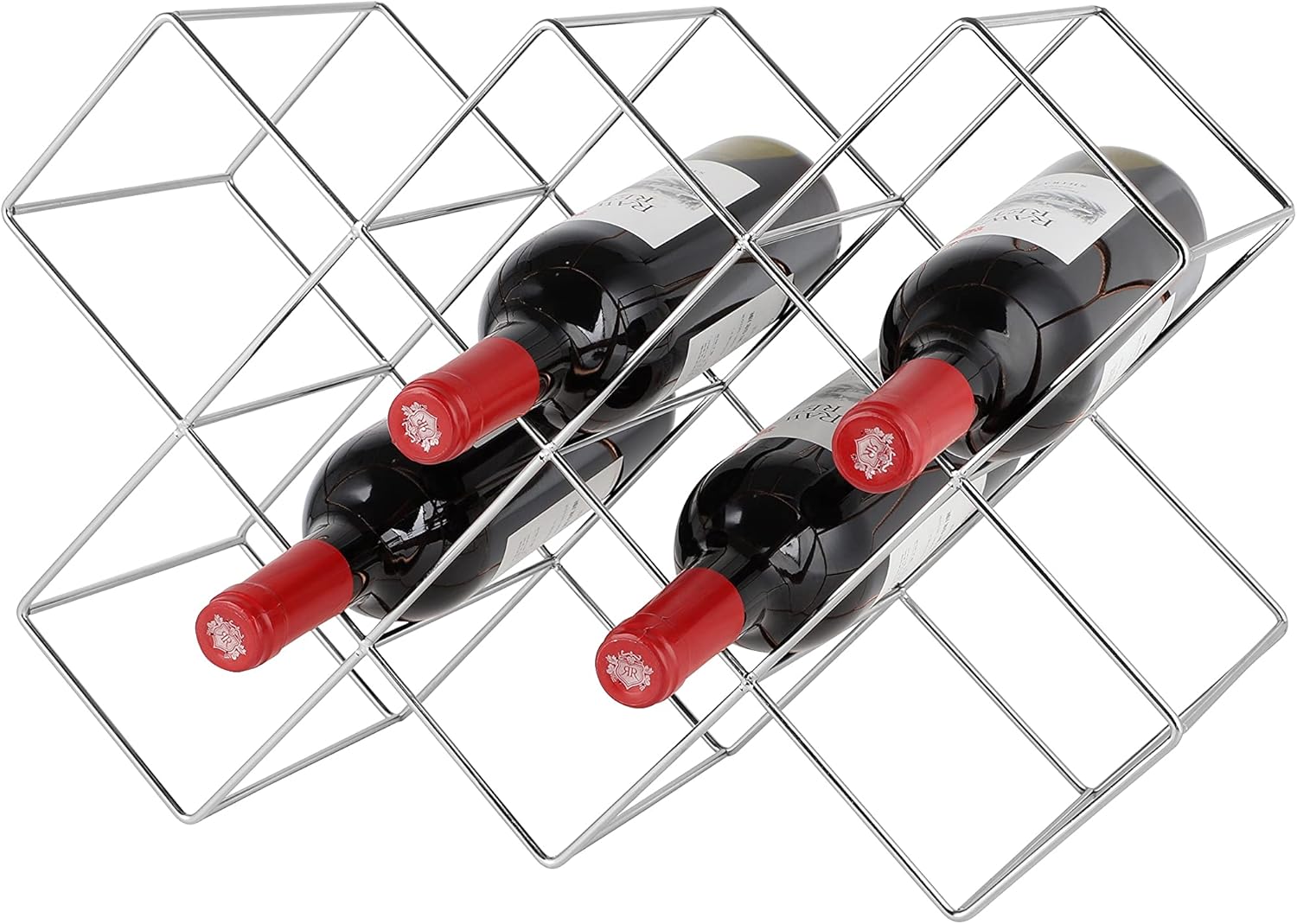 echtwerk-wine-dining-weinregal-8-flaschen-silber-eisen image 2