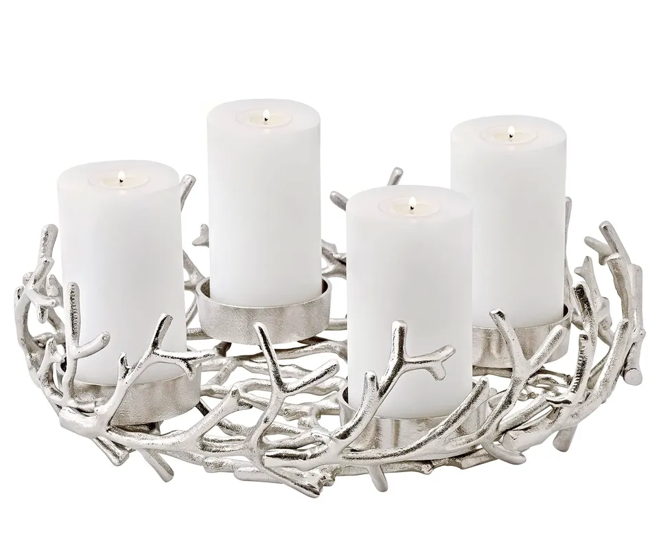 edzard-milano-porus-adventskranz-42-cm-silber-geweih image 1