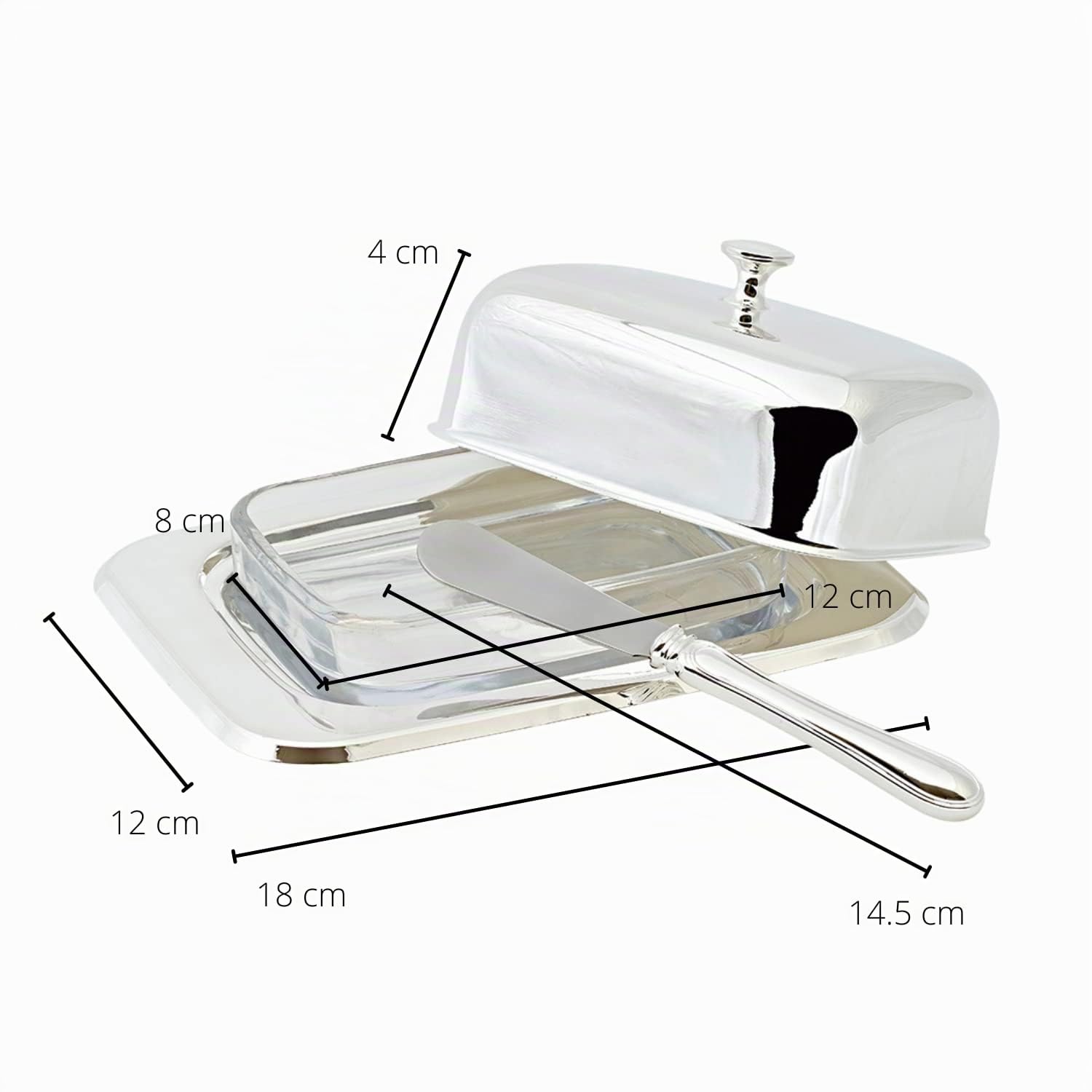 edzard-mista-butterdose-versilbert-mit-glas-und-messer image 2