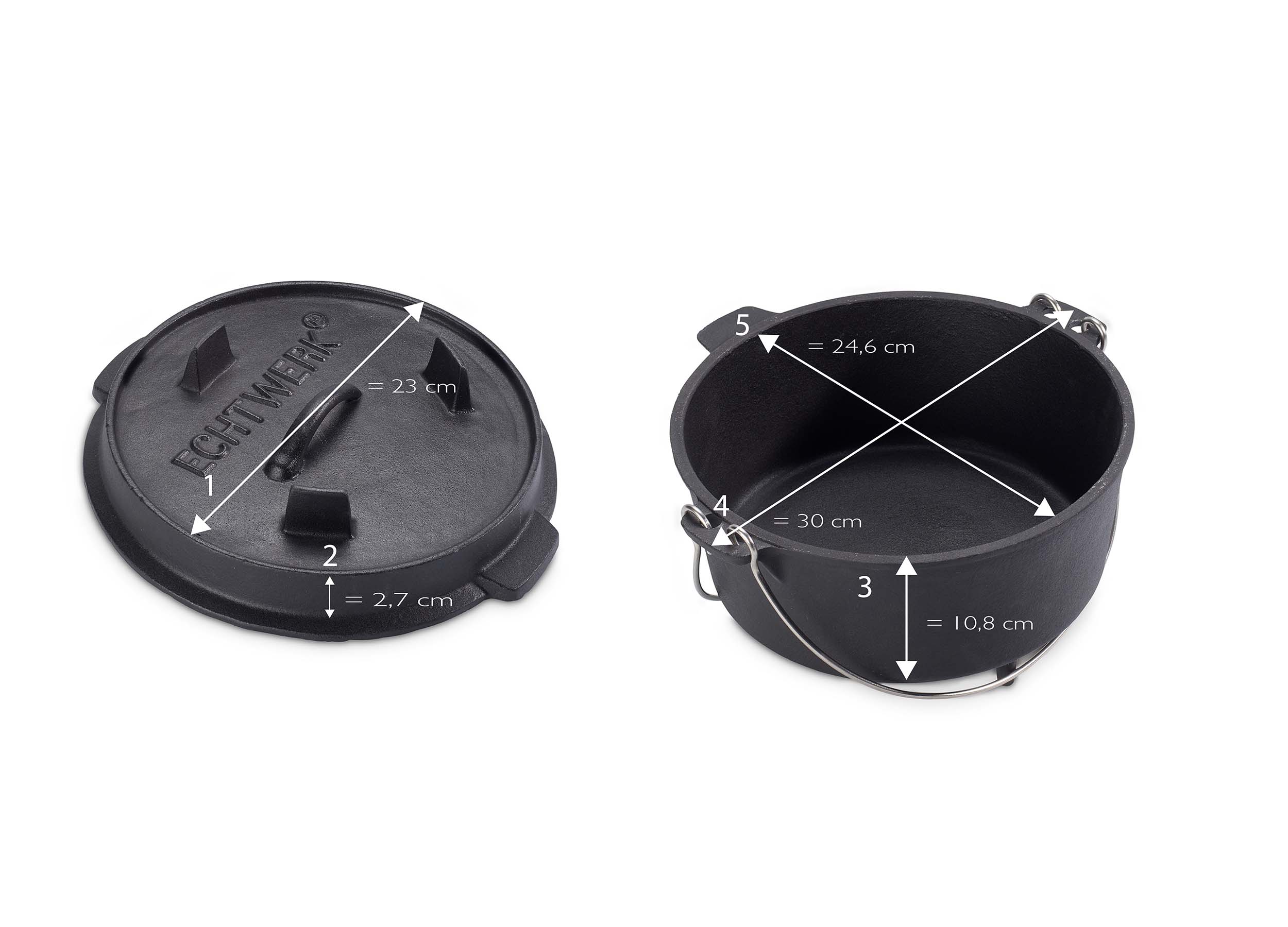 echtwerk-dutch-oven-4-9-l-gusseisen-feuertopf-grill image 5