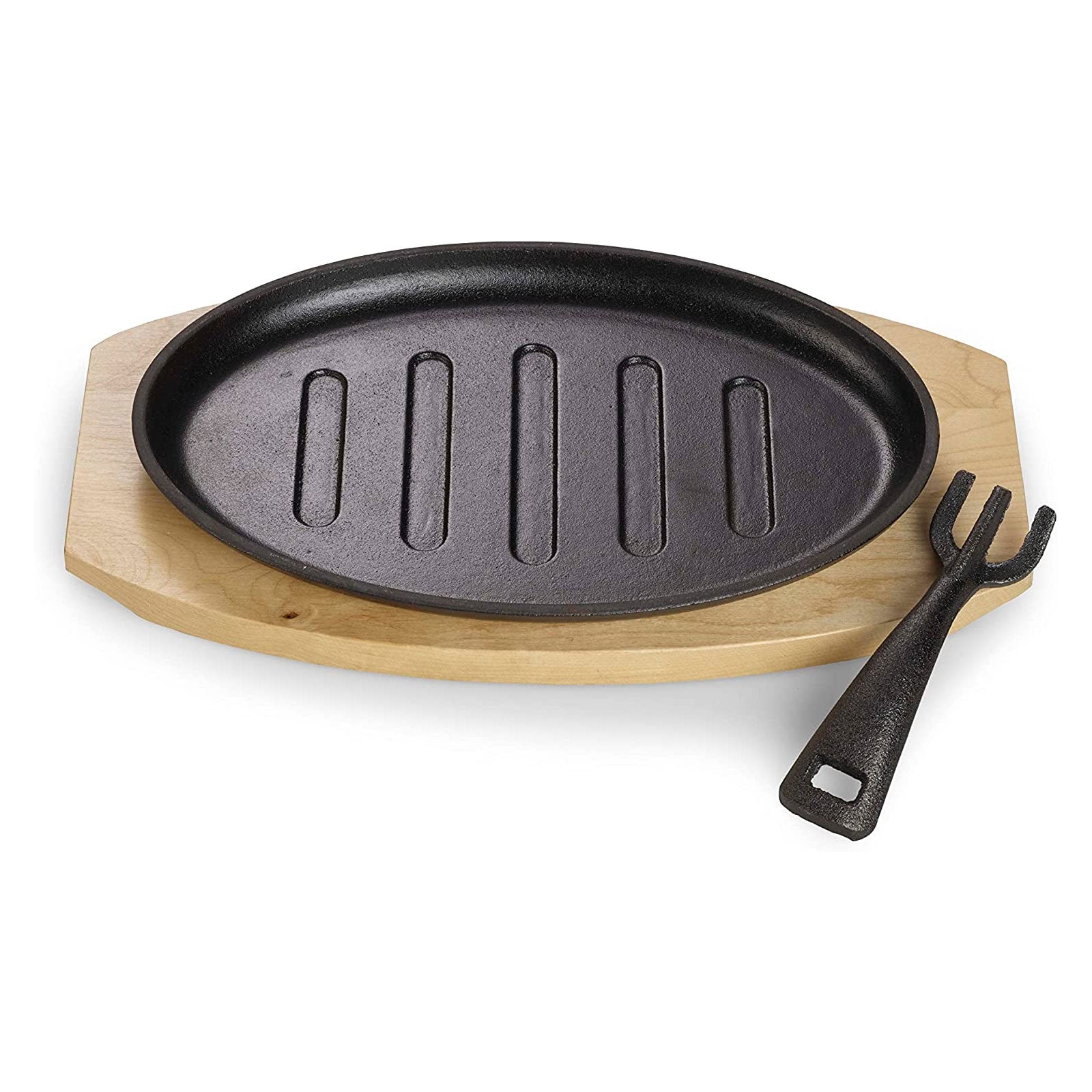 echtwerk-servierpfanne-gusseisen-grillstreifen-brett-1-tlg image 1