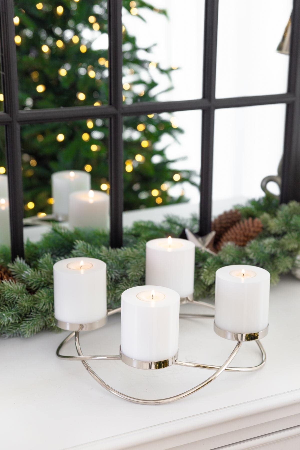 edzard-alva-adventskranz-31-cm-edelstahl-silber image 4