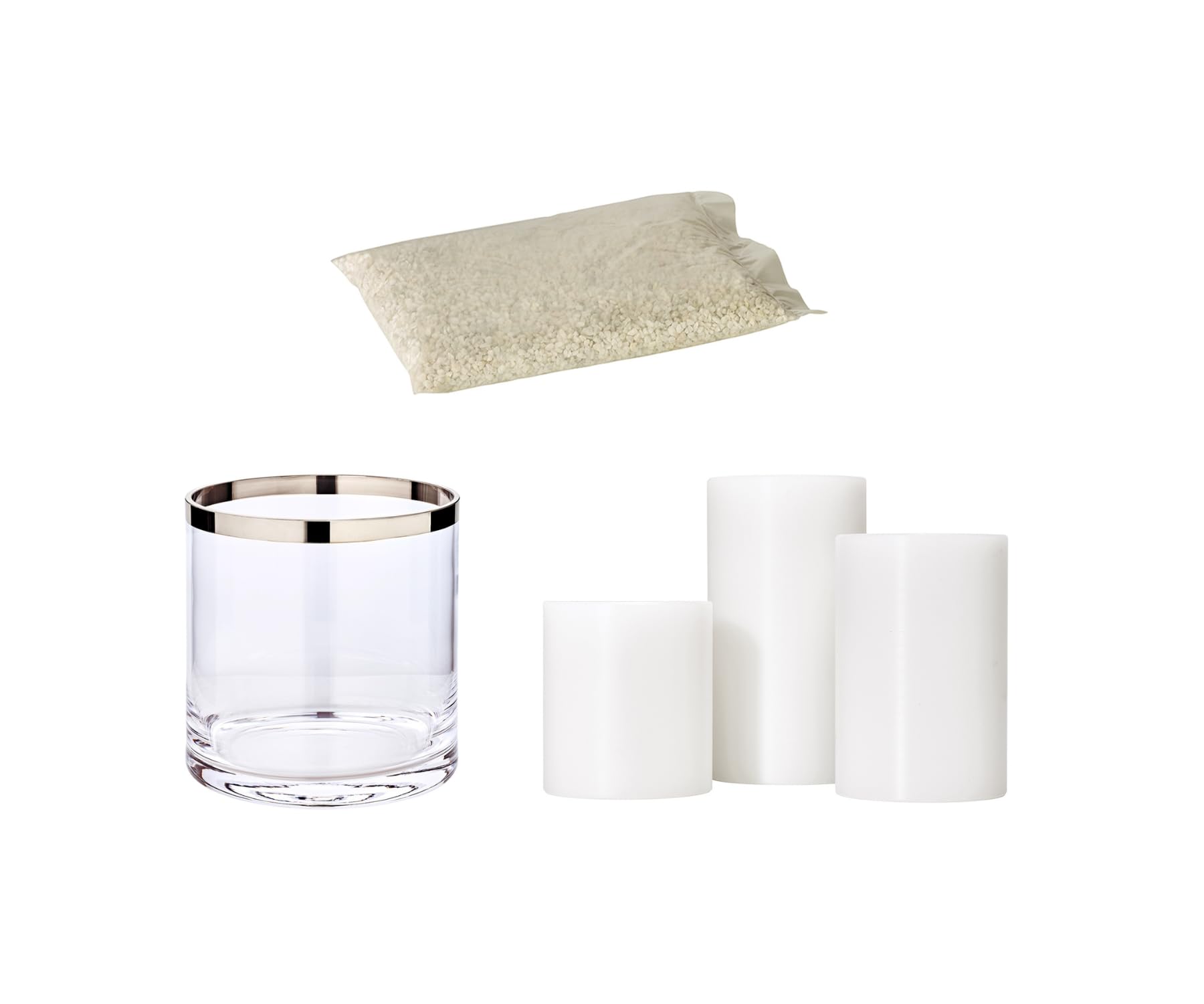 edzard-molly-windlicht-glas-18-cm-platinrand-mit-kerze image 1