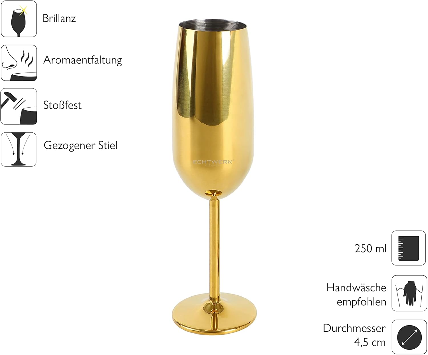 echtwerk-wine-dining-sektkelche-edelstahl-6-tlg-250-ml-silber image 8
