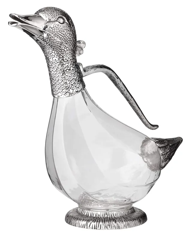 edzard-daisy-dekanter-ente-kristallglas-0-9-l-versilbert image 1