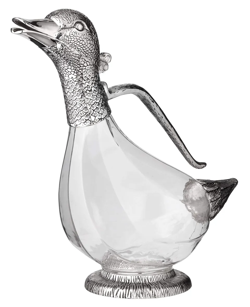 edzard-daisy-dekanter-ente-kristallglas-0-9-l-versilbert image 1