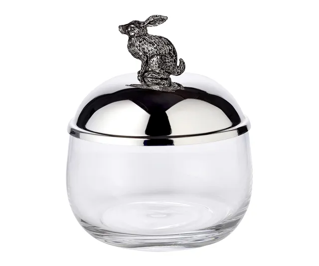 edzard-mista-vorratsdose-hase-versilbert-9-cm image 1