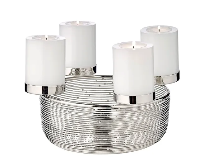 edzard-milano-adventskranz-rio-26-cm-edelstahl-hochglanz image 1