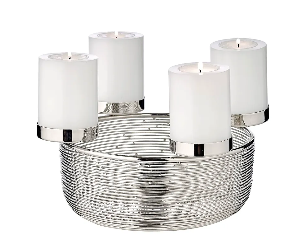 edzard-milano-adventskranz-rio-26-cm-edelstahl-hochglanz image 1