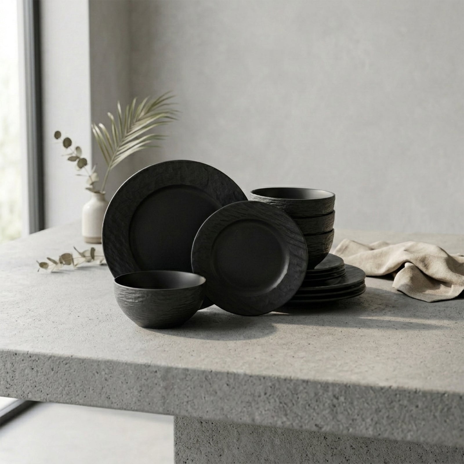 echtwerk-new-modern-tafelservice-schiefer-12-tlg-schwarz-stoneware image 5