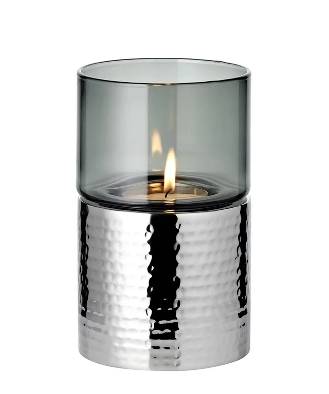 edzard-cosmo-windlicht-glas-edelstahl-geh-mmert-18-cm-2-teilig image 1