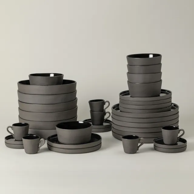 costa-nova-lagoa-ecogres-geschirrset-30-tlg-schwarz-kaffee image 1