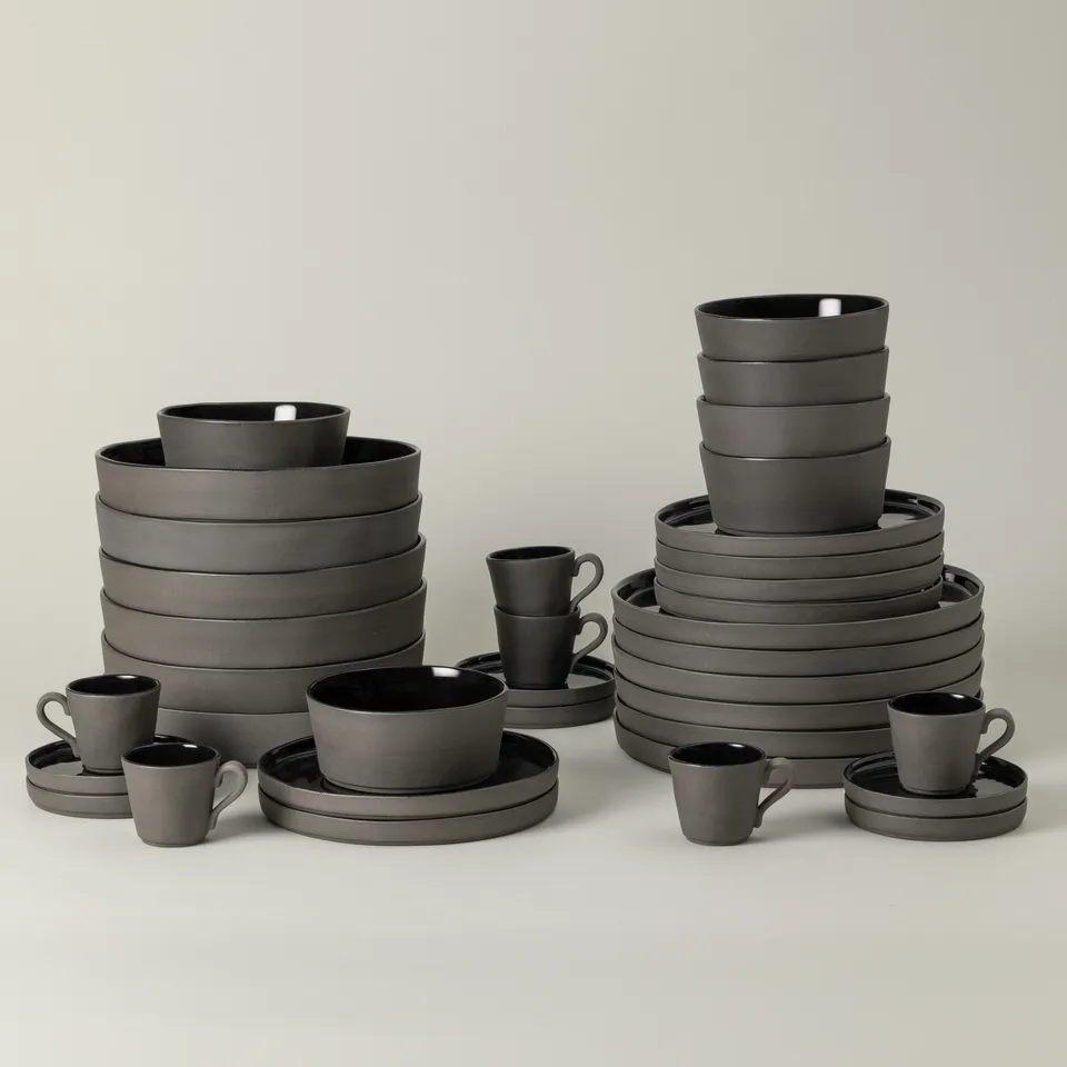 costa-nova-lagoa-ecogres-geschirrset-30-tlg-schwarz-kaffee image 1