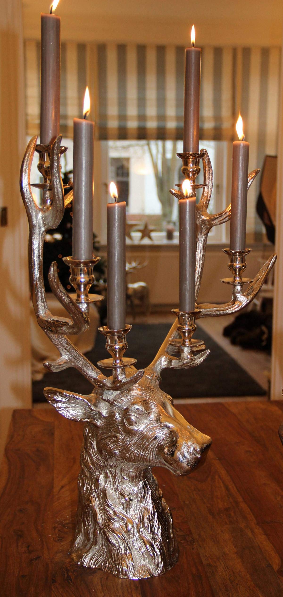 edzard-richard-kerzenleuchter-hirsch-65-cm-silber image 5