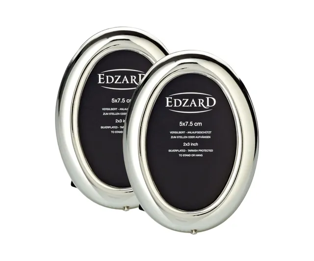 edzard-genua-bilderrahmen-oval-5x7-cm-2er-set-versilbert image 1