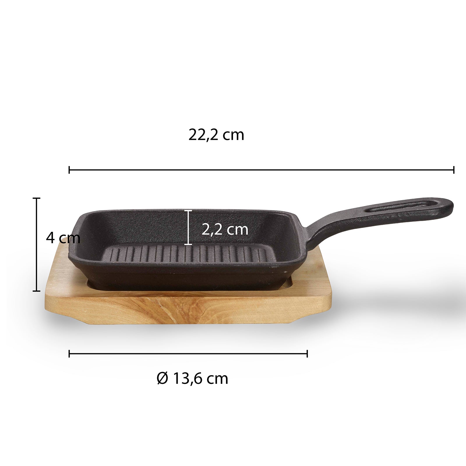 echtwerk-bbq-servierpfanne-gusseisen-13-6cm-1-tlg-brett image 2