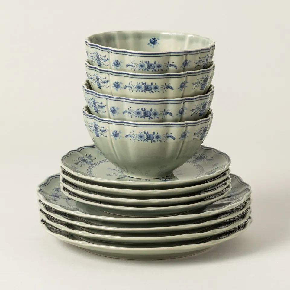 costa-nova-vila-tafelservice-olive-blau-12-tlg-mit-glas image 1