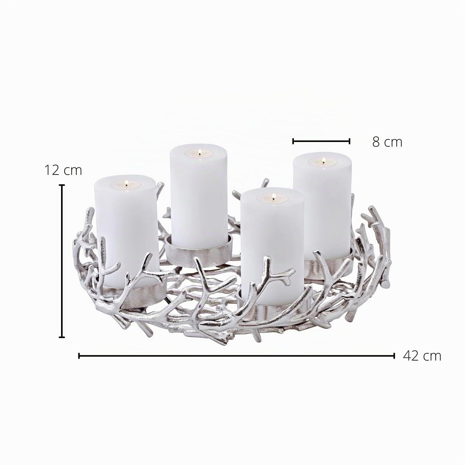 edzard-milano-porus-adventskranz-42-cm-silber-geweih image 2