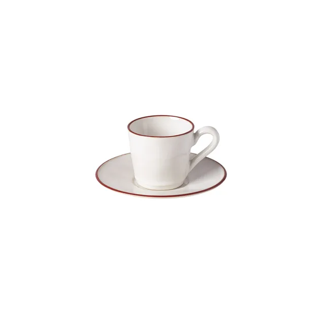 costa-nova-beja-teetasse-mit-untertasse-wei-rot-steingut image 1