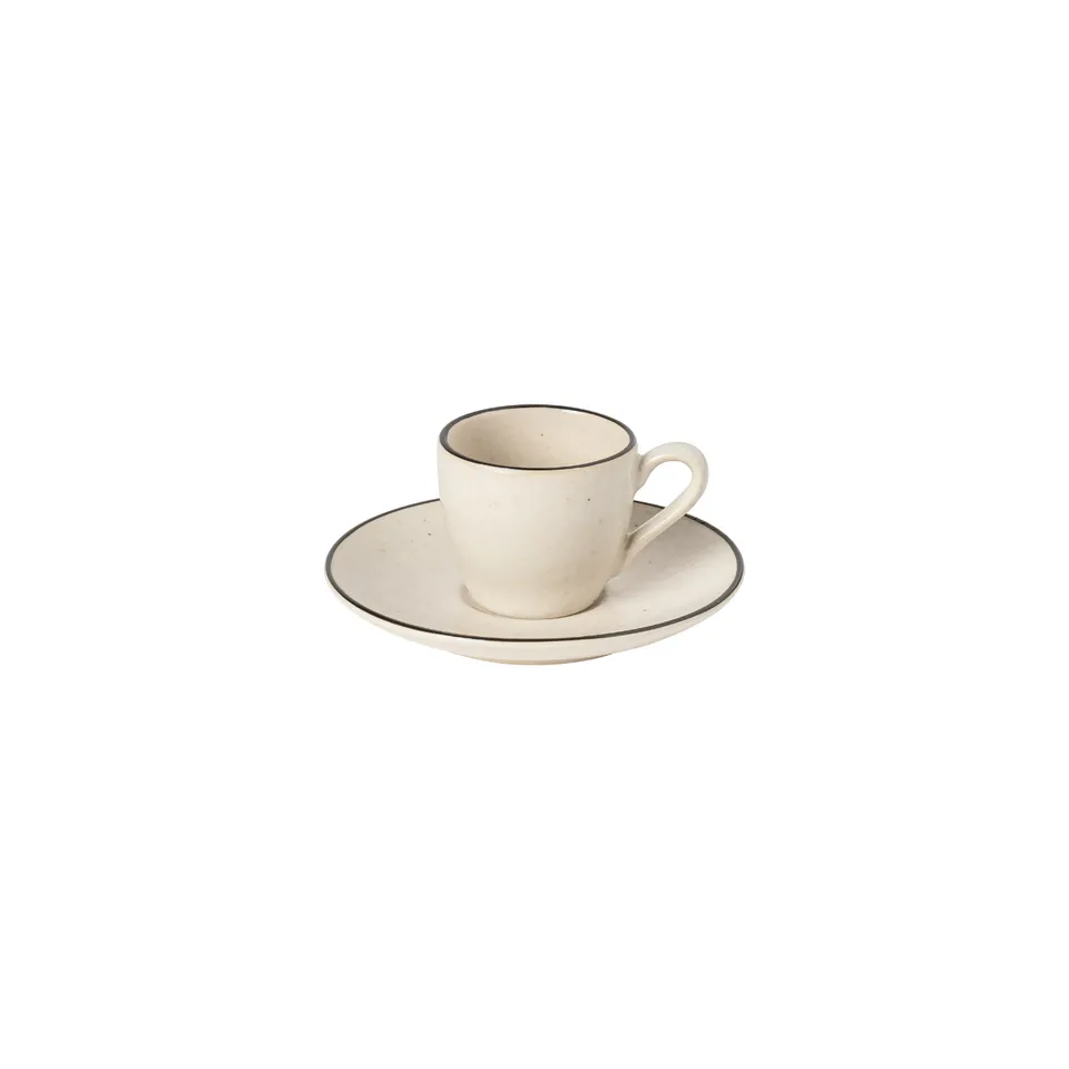 costa-nova-augusta-kaffeetasse-mit-untertasse-natur-schwarz-matt image 1