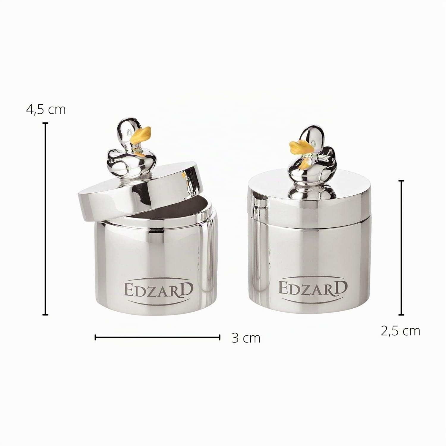 edzard-bert-zahndose-ente-versilbert-2er-set-anlaufgesch-tzt image 4