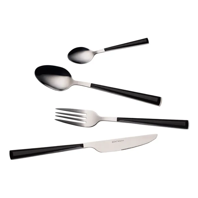 echtwerk-basic-besteck-set-16-tlg-schwarz-mit-kunststoffgriff image 1