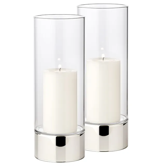 edzard-granada-windlicht-glas-2er-set-silberoptik-25-cm image 1