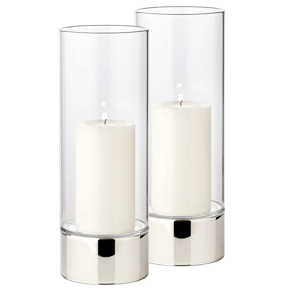 edzard-granada-windlicht-glas-2er-set-silberoptik-25-cm image 1