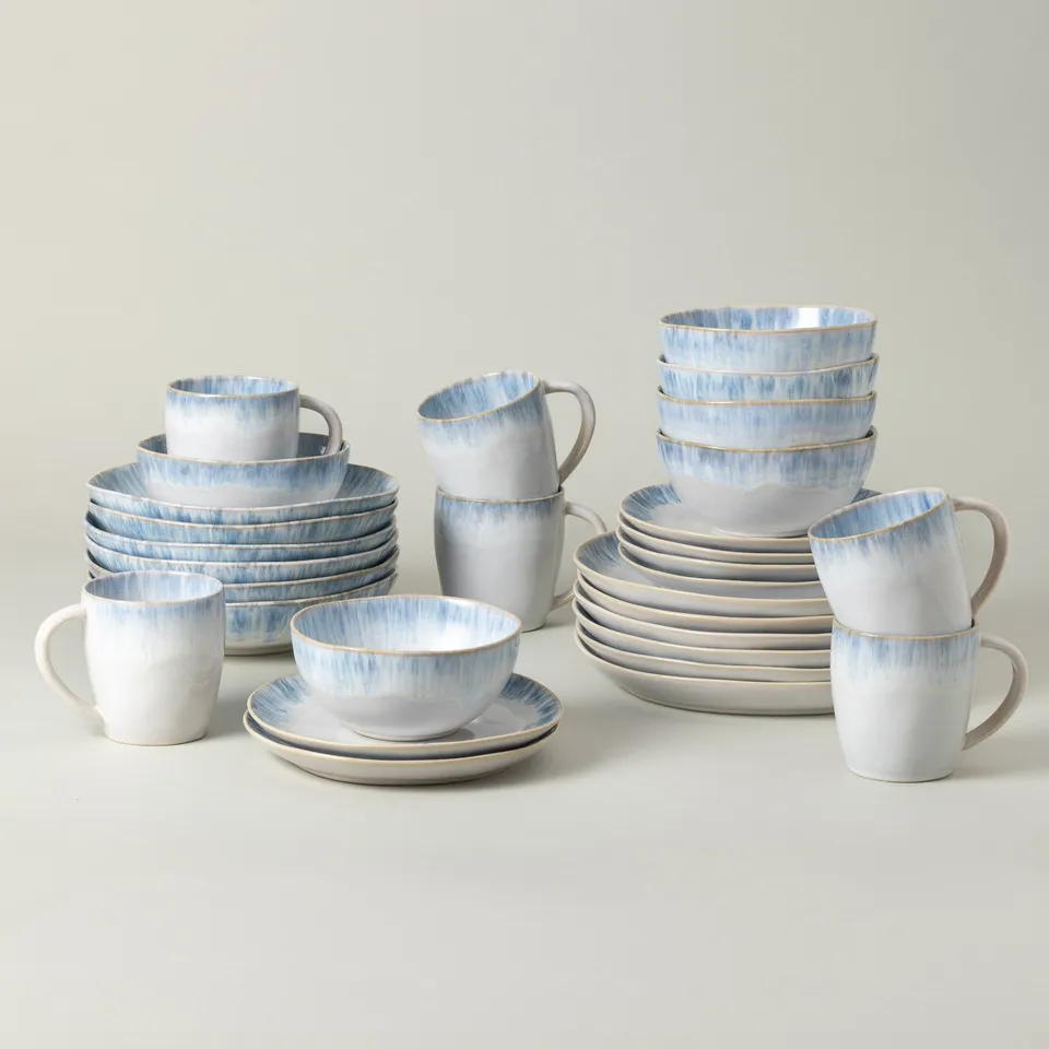 costa-nova-brisa-tafelservice-30-tlg-steingut-ria-blau-mit-becher image 1