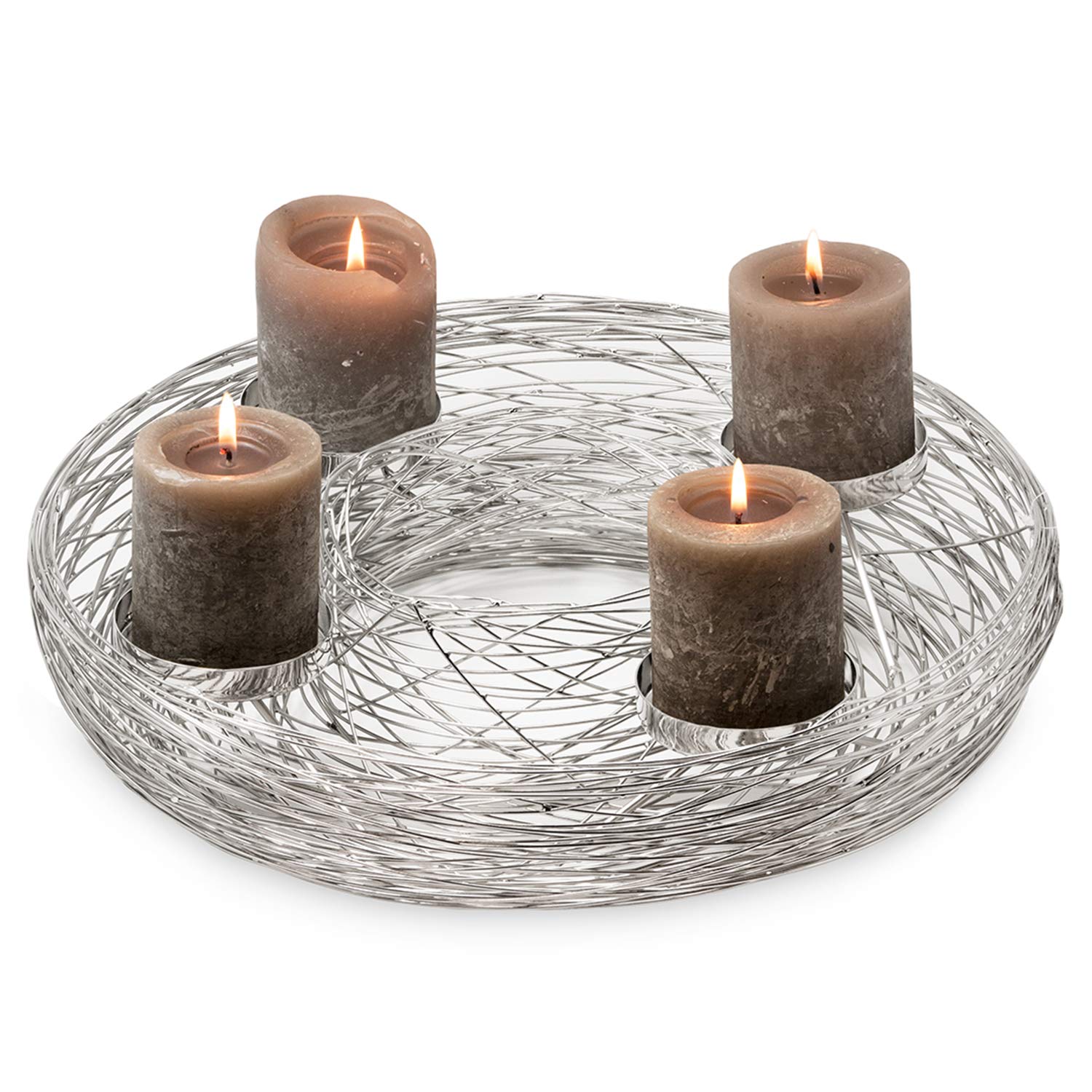 edzard-milano-laval-adventskranz-42-cm-silber-edelstahl image 3