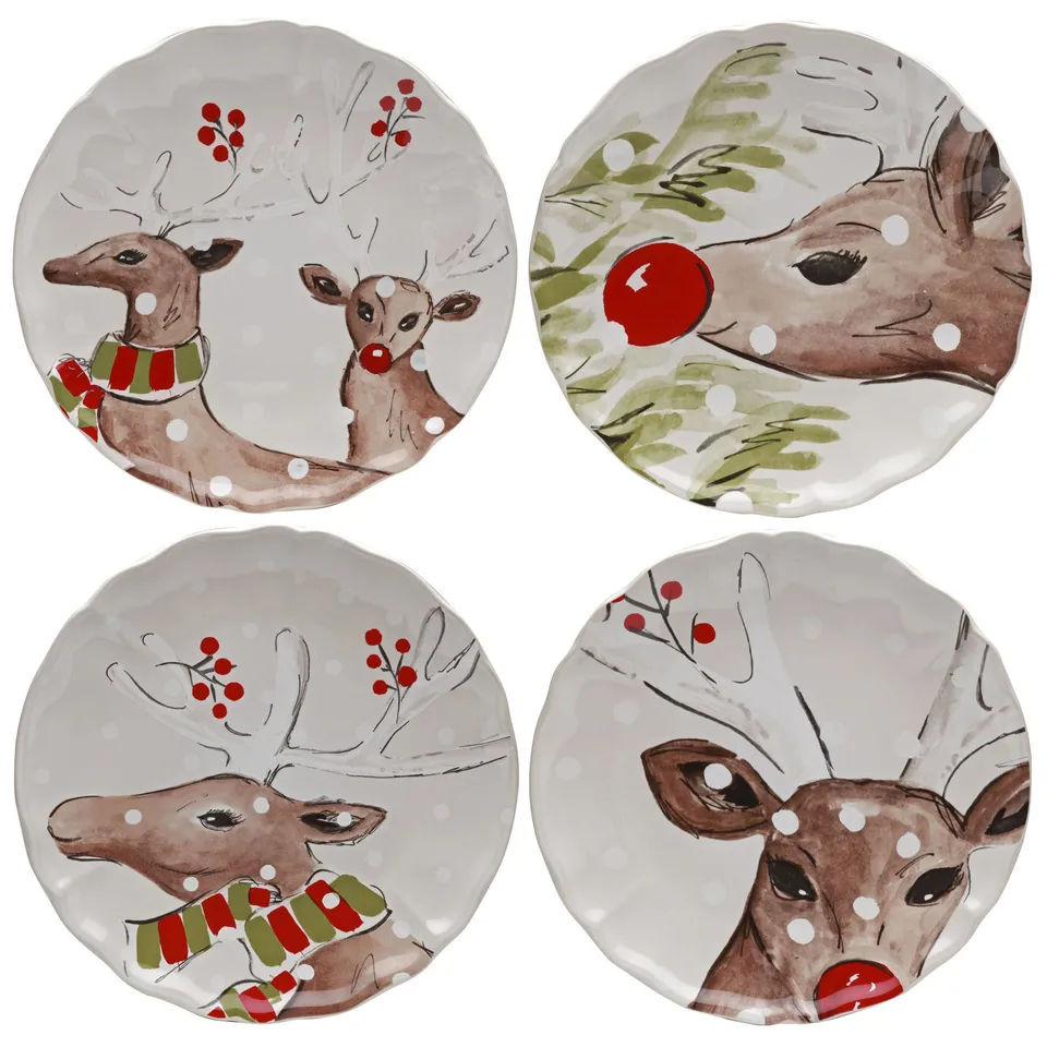 costa-nova-deer-friends-essteller-4er-set-wei-steingut-rund image 1