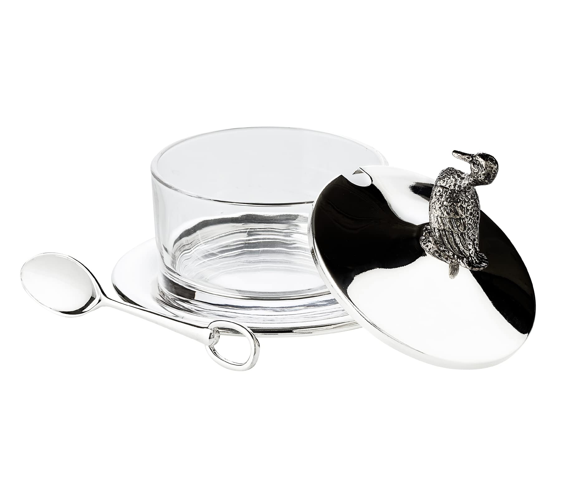 edzard-mista-marmeladenglas-ente-versilbert-mit-glaseinsatz image 3