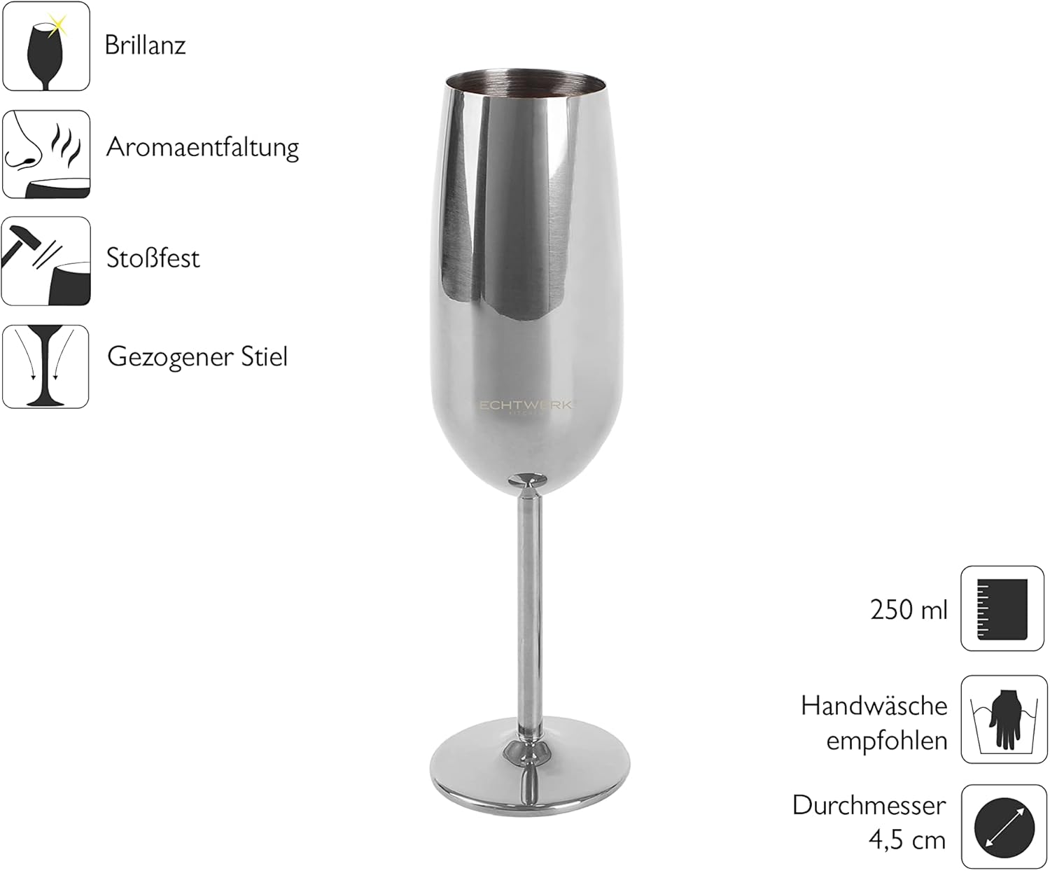 echtwerk-wine-dining-sektkelche-edelstahl-6-tlg-250-ml-silber image 3