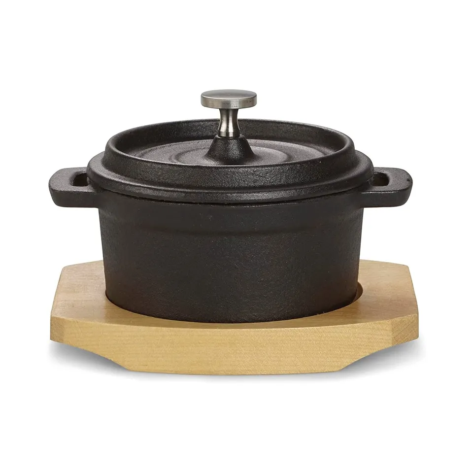echtwerk-bbq-kochtopf-gusseisen-mini-250ml-mit-brett-1-tlg image 1