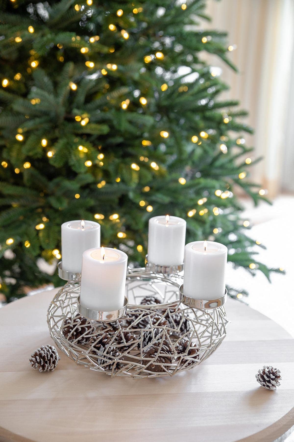 edzard-milano-adventskranz-28-cm-edelstahl-silber-f-r-stumpenkerzen image 6