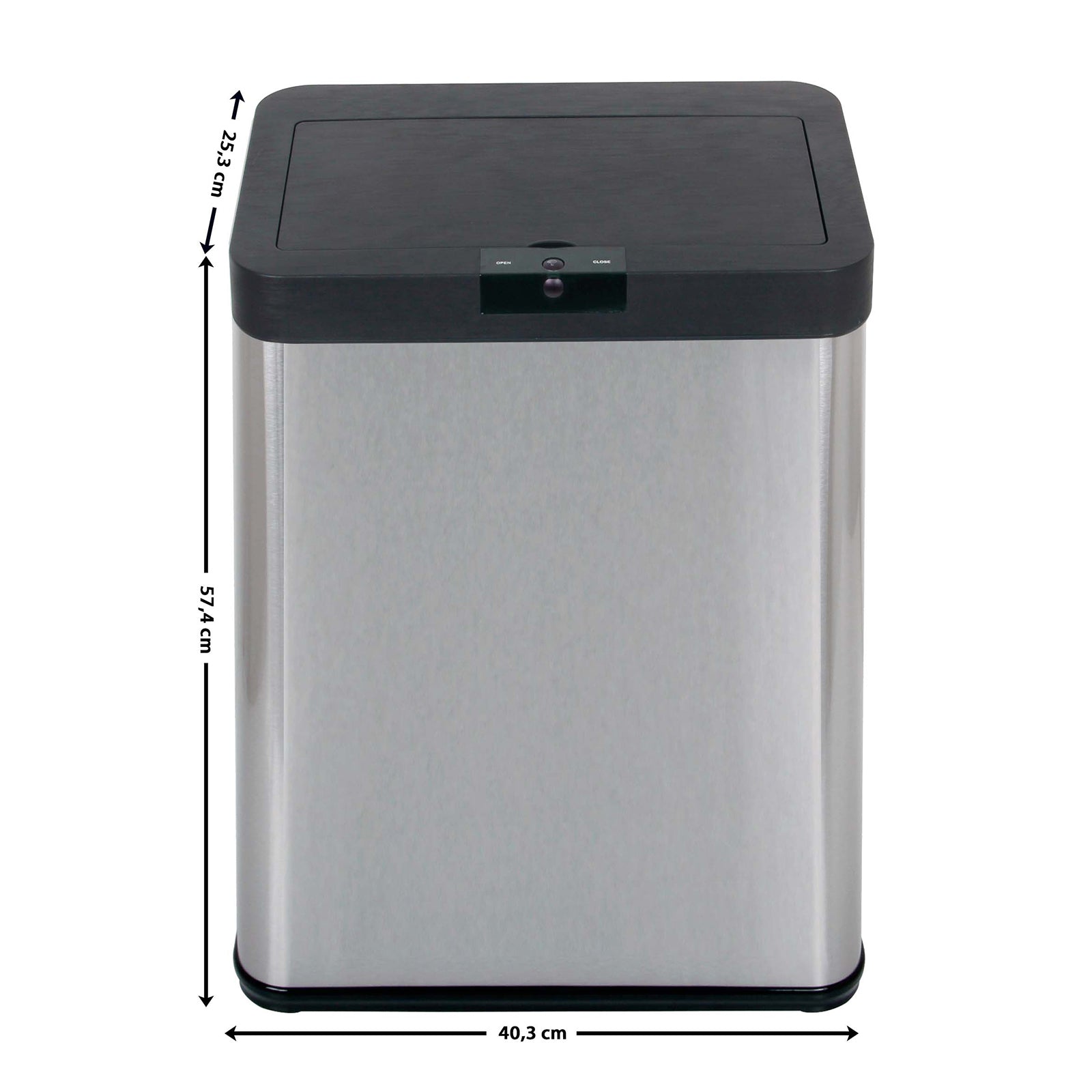 echtwerk-square-abfalleimer-48l-sensor-silber-edelstahl image 2